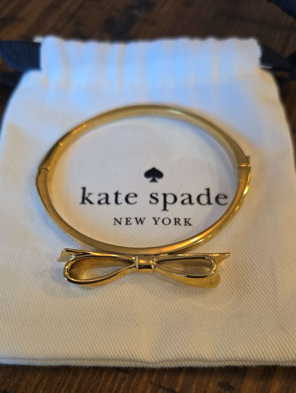 kate spade Gold Bow Hinged Bangle Bracelet